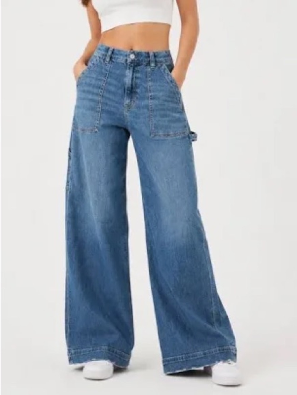 AE Dreamy Drape Stretch Baggy Ultra Wide-Leg Super High-Waisted Jean